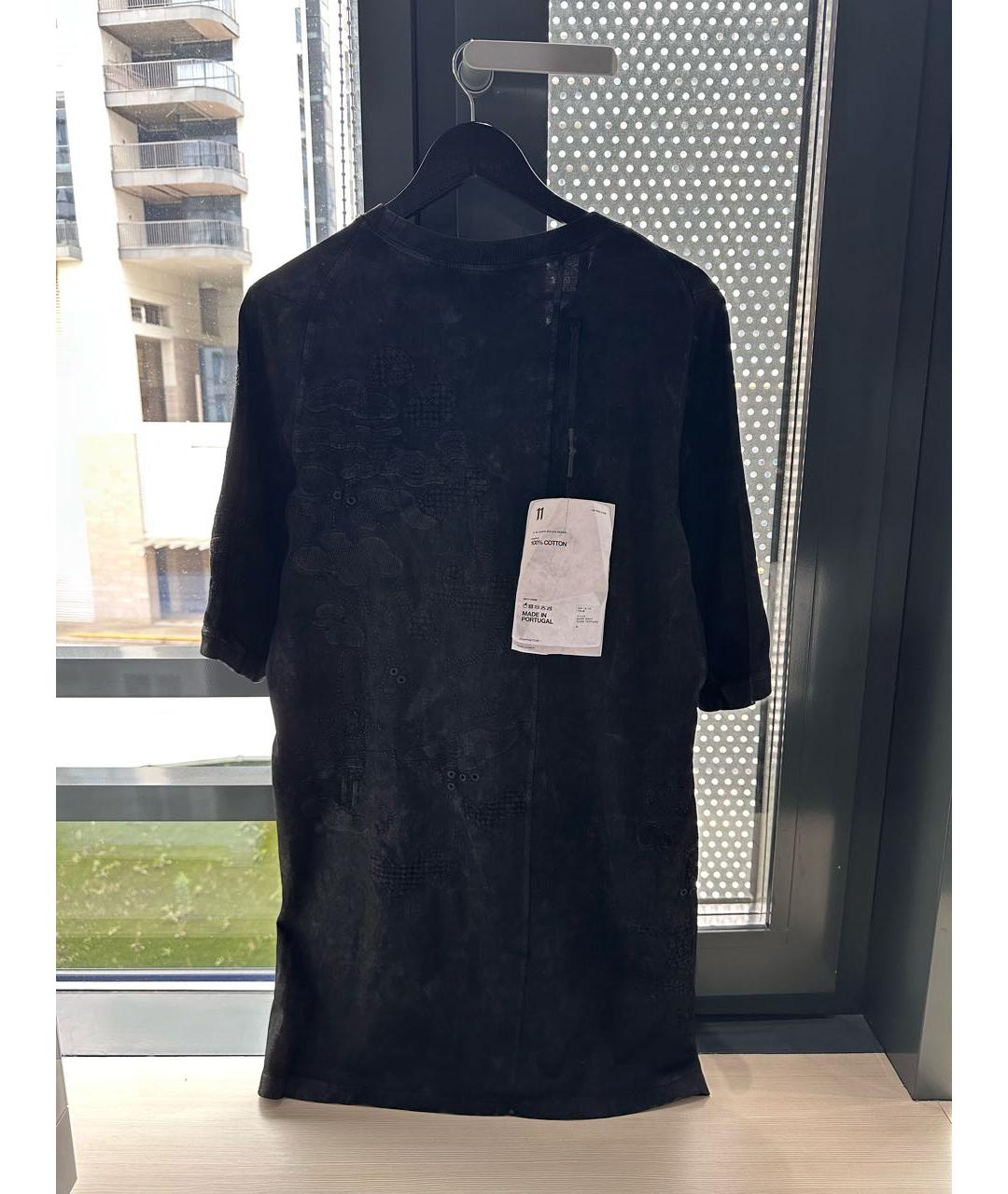 11 BY BORIS BIDJAN SABERI Черная хлопковая футболка, фото 2