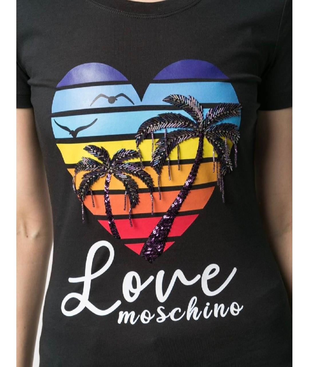 LOVE MOSCHINO Мульти хлопко-эластановая футболка, фото 5