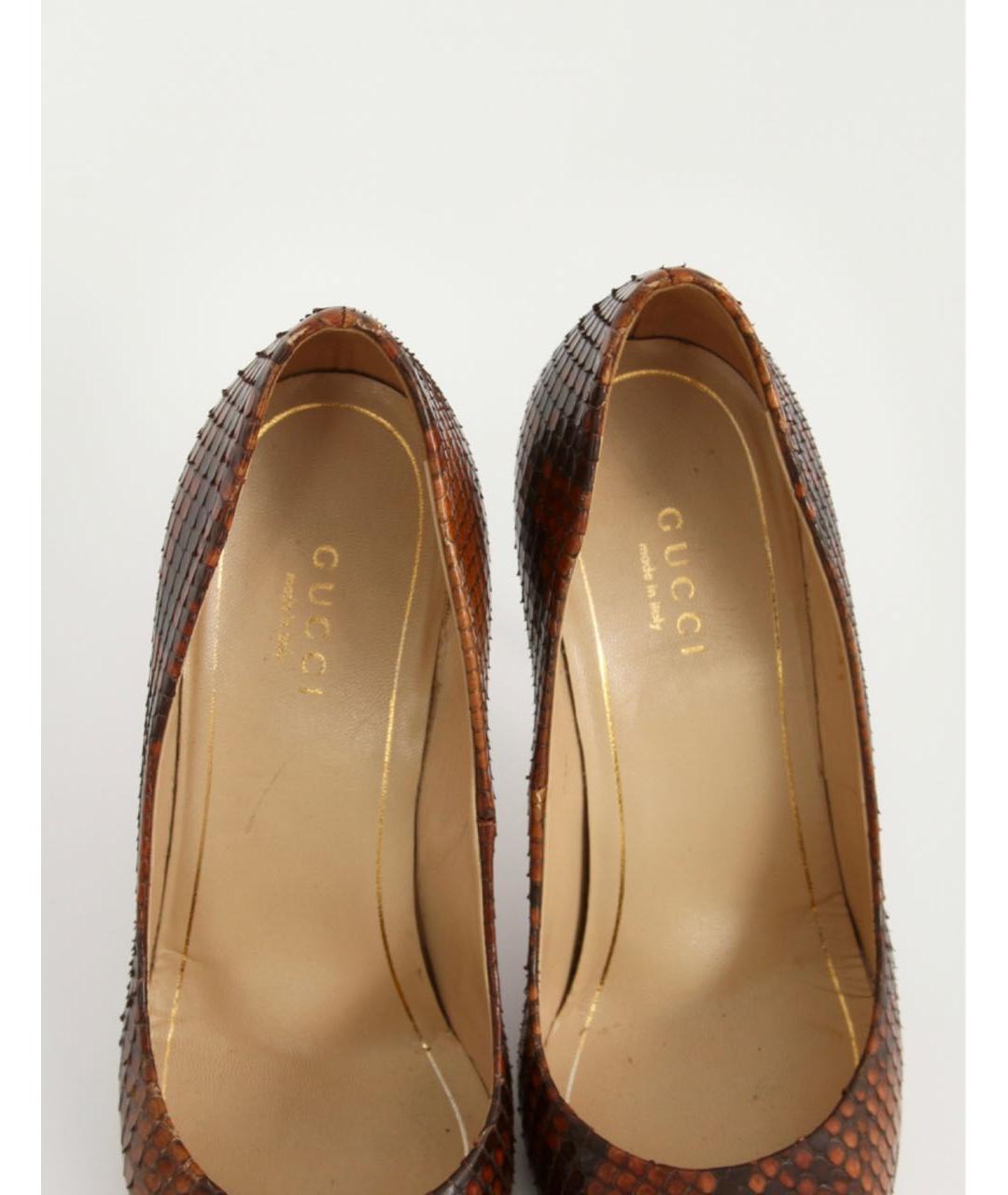 GUCCI Коричневые туфли из экзотической кожи, фото 3
