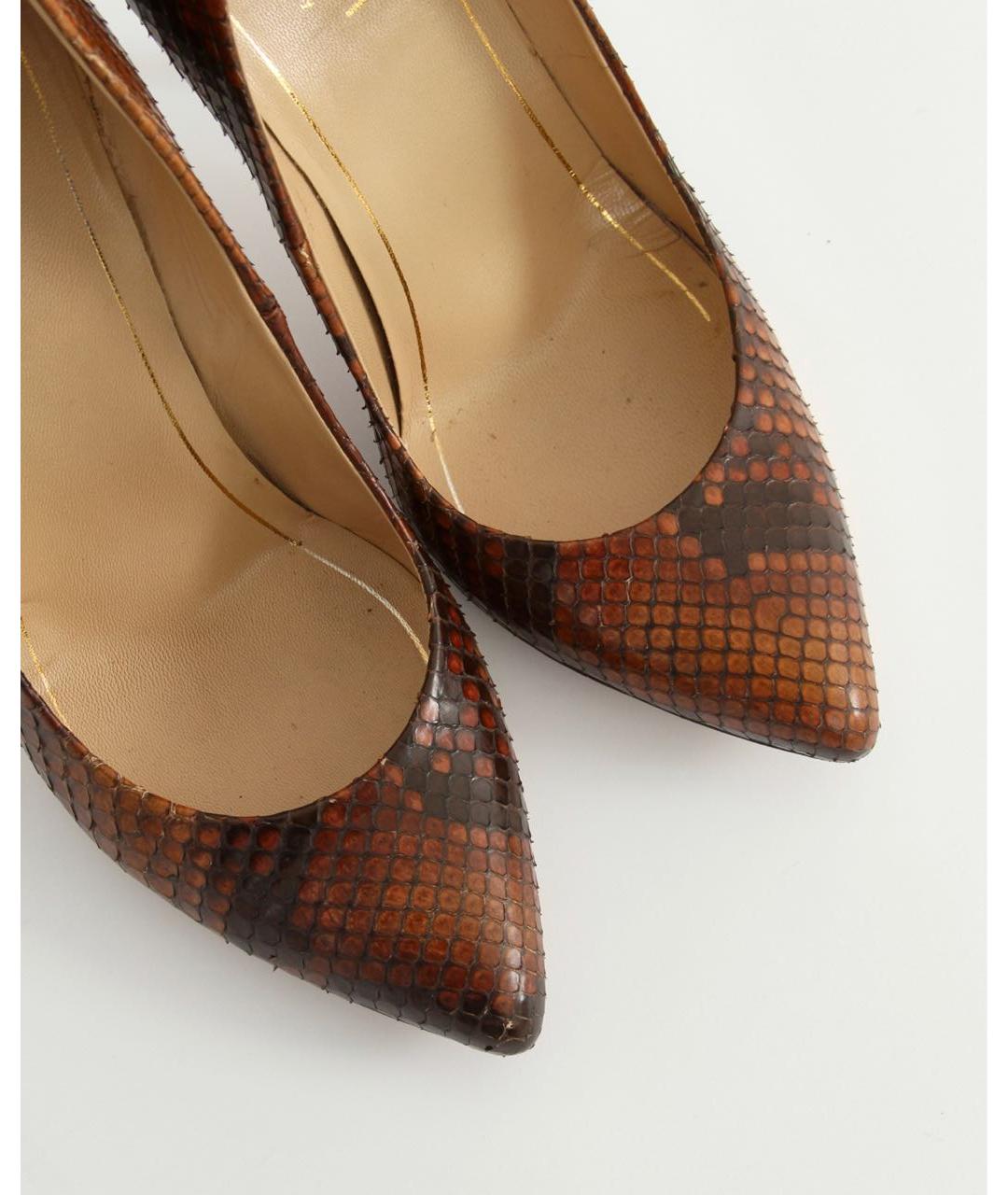 GUCCI Коричневые туфли из экзотической кожи, фото 5
