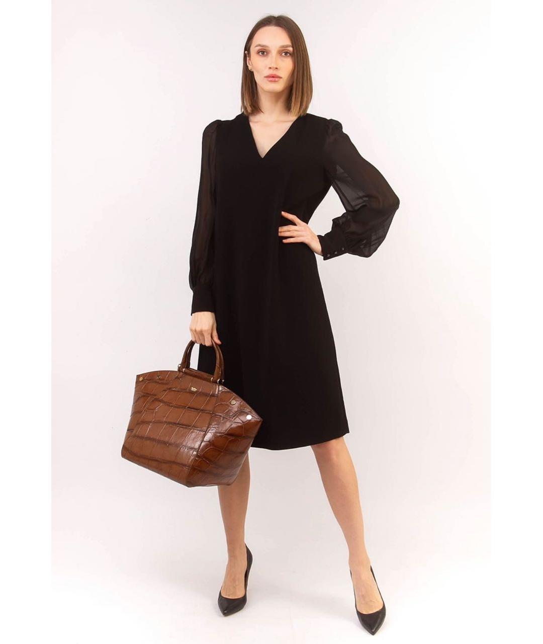 MAX MARA Черное полиэстеровое повседневное платье, фото 5