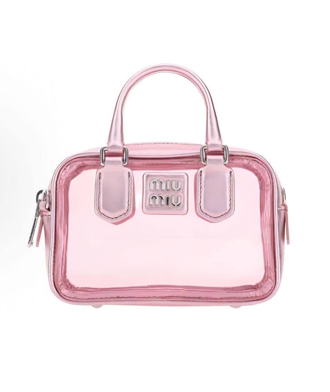 MIU MIU Розовая кожаная сумка через плечо, фото 3