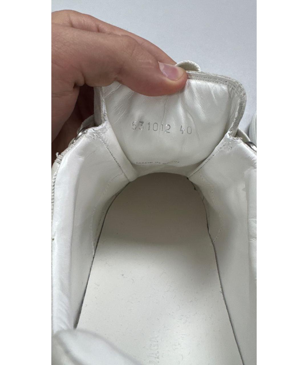 BALENCIAGA Белые кожаные низкие кроссовки / кеды, фото 3