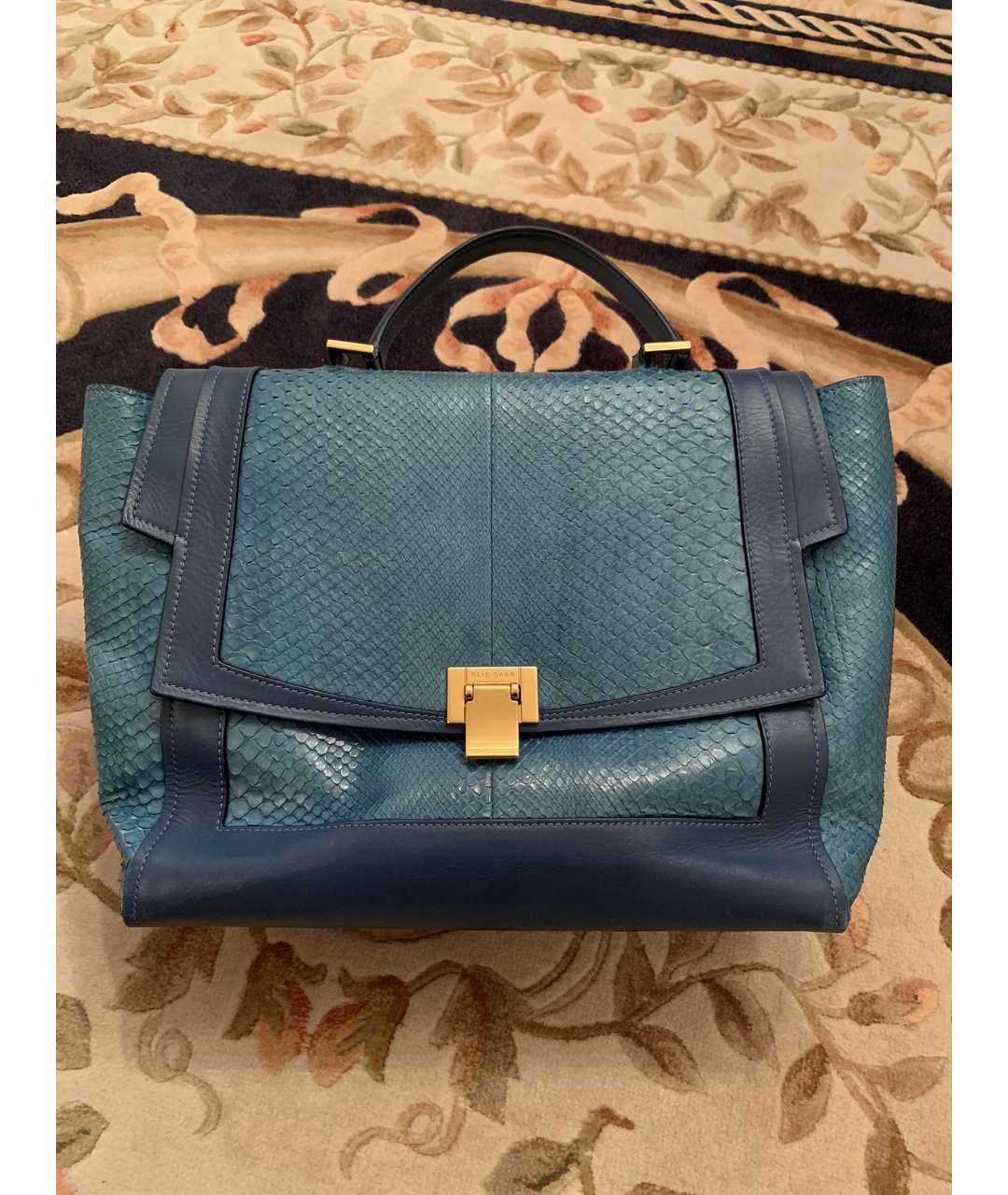 ELIE SAAB Синяя сумка тоут из экзотической кожи, фото 9
