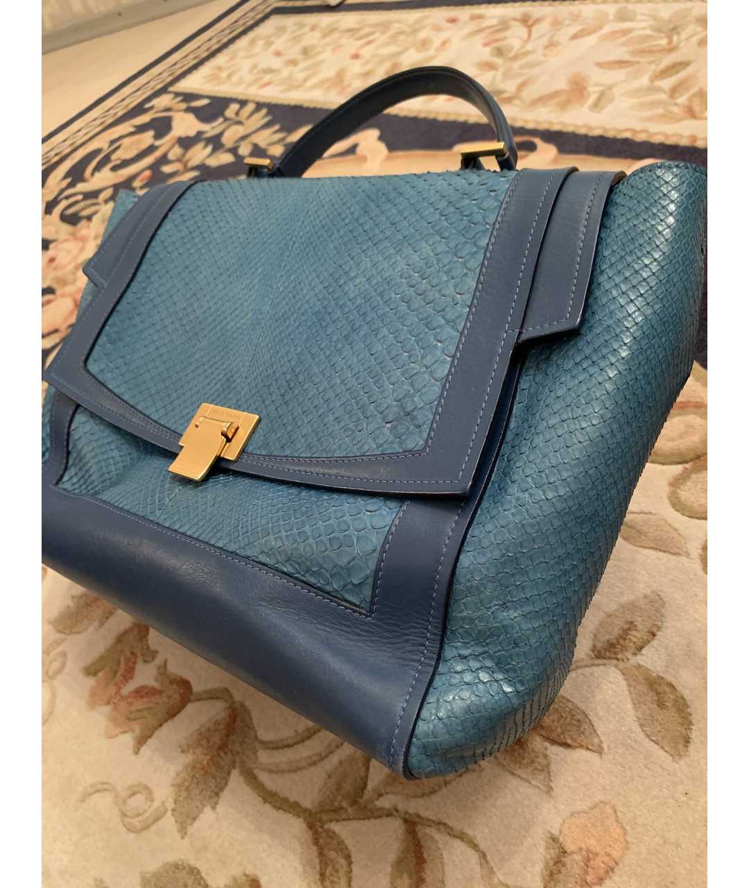 ELIE SAAB Синяя сумка тоут из экзотической кожи, фото 2