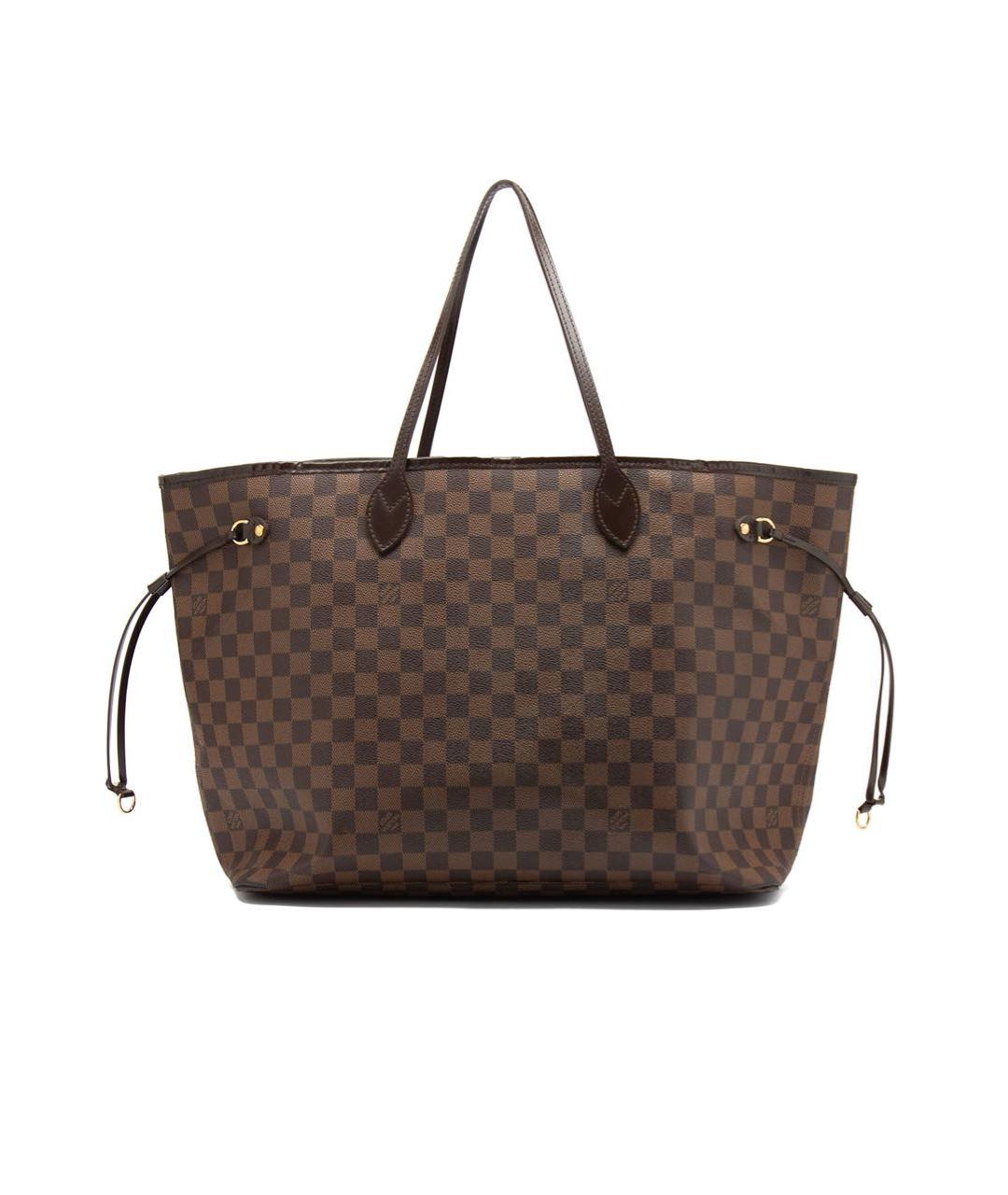 LOUIS VUITTON Коричневая кожаная сумка тоут, фото 4