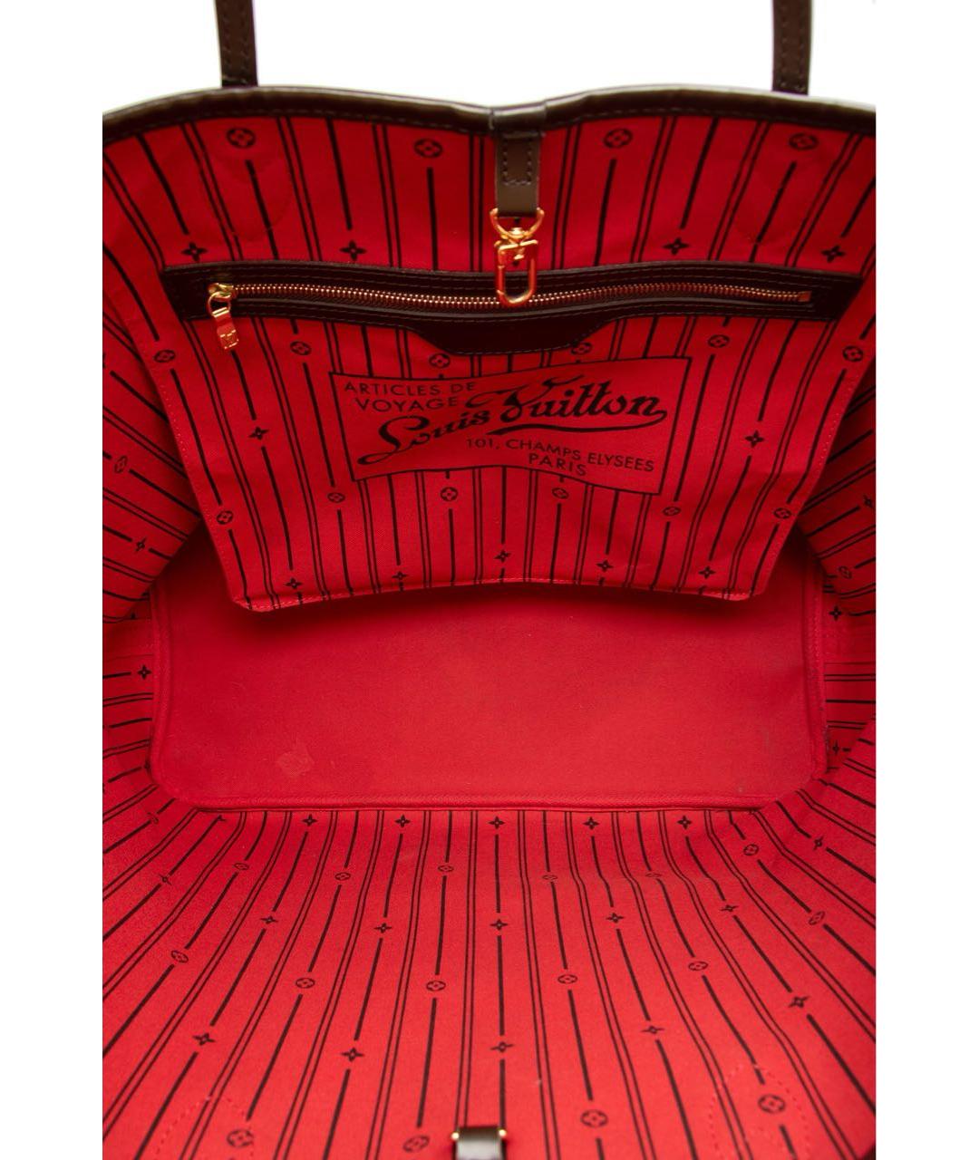 LOUIS VUITTON Коричневая кожаная сумка тоут, фото 3