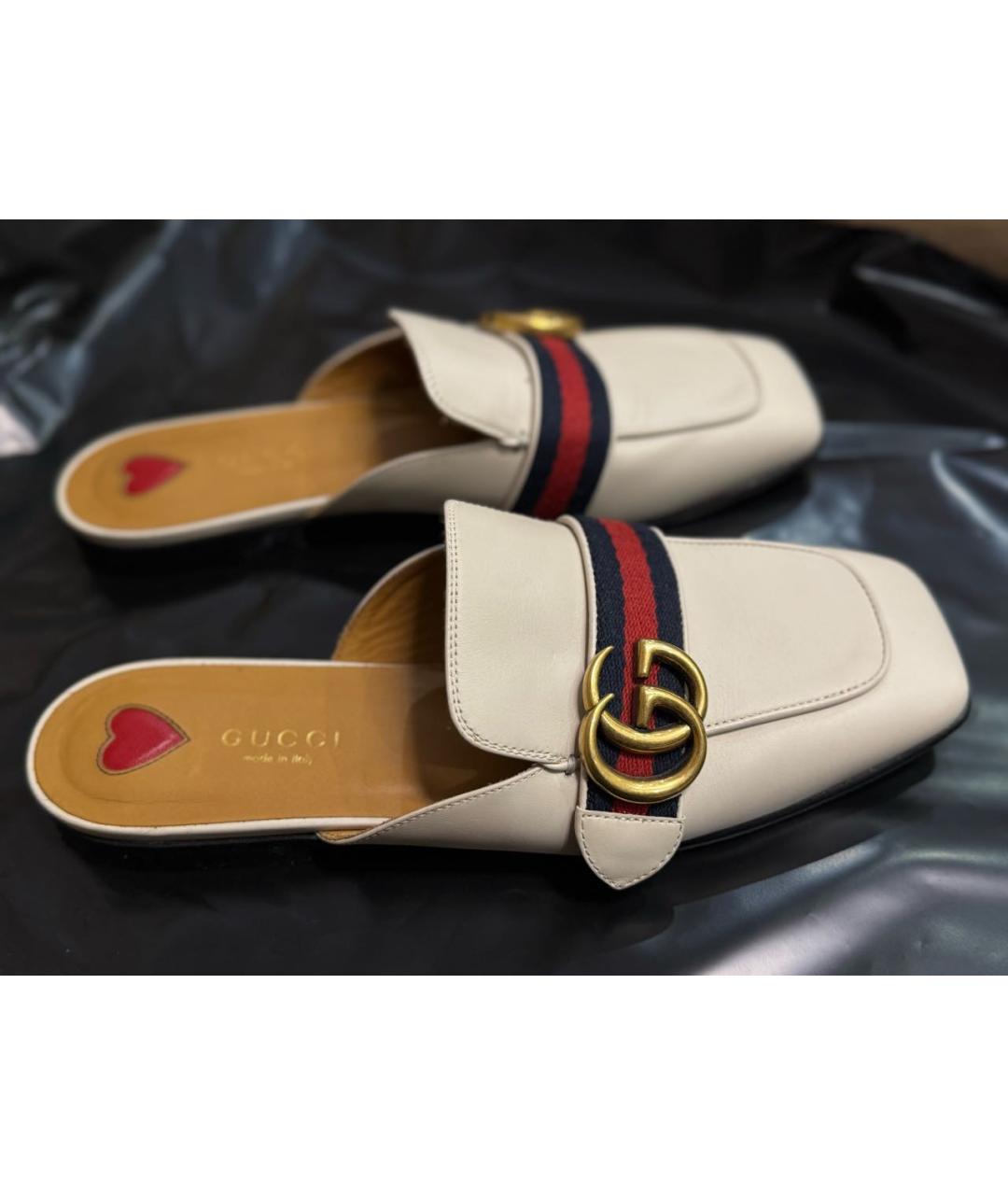 DOLCE&GABBANA Белые кожаные мюли, фото 2