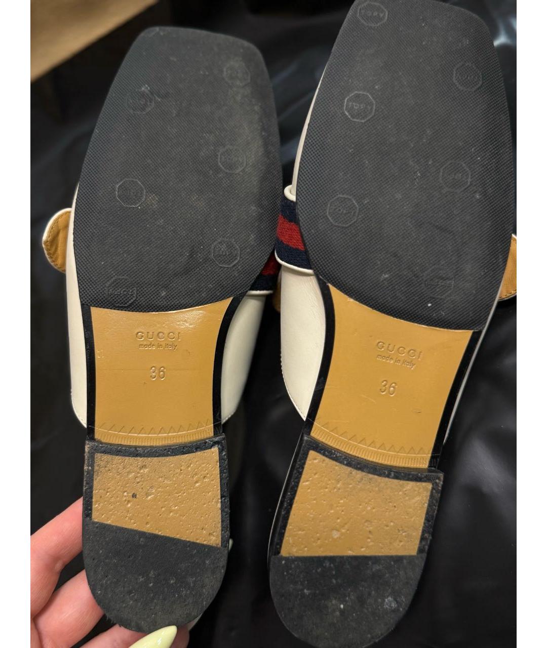 DOLCE&GABBANA Белые кожаные мюли, фото 3