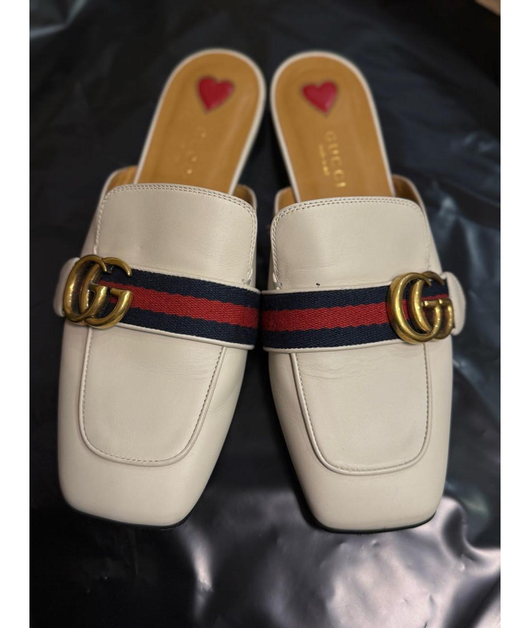 DOLCE&GABBANA Белые кожаные мюли, фото 5