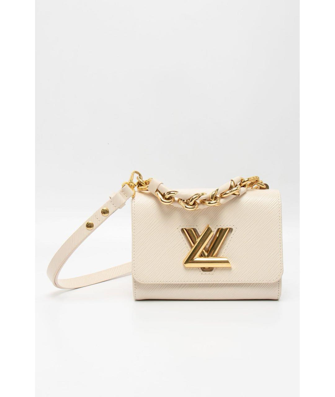 LOUIS VUITTON Бежевая кожаная сумка через плечо, фото 5