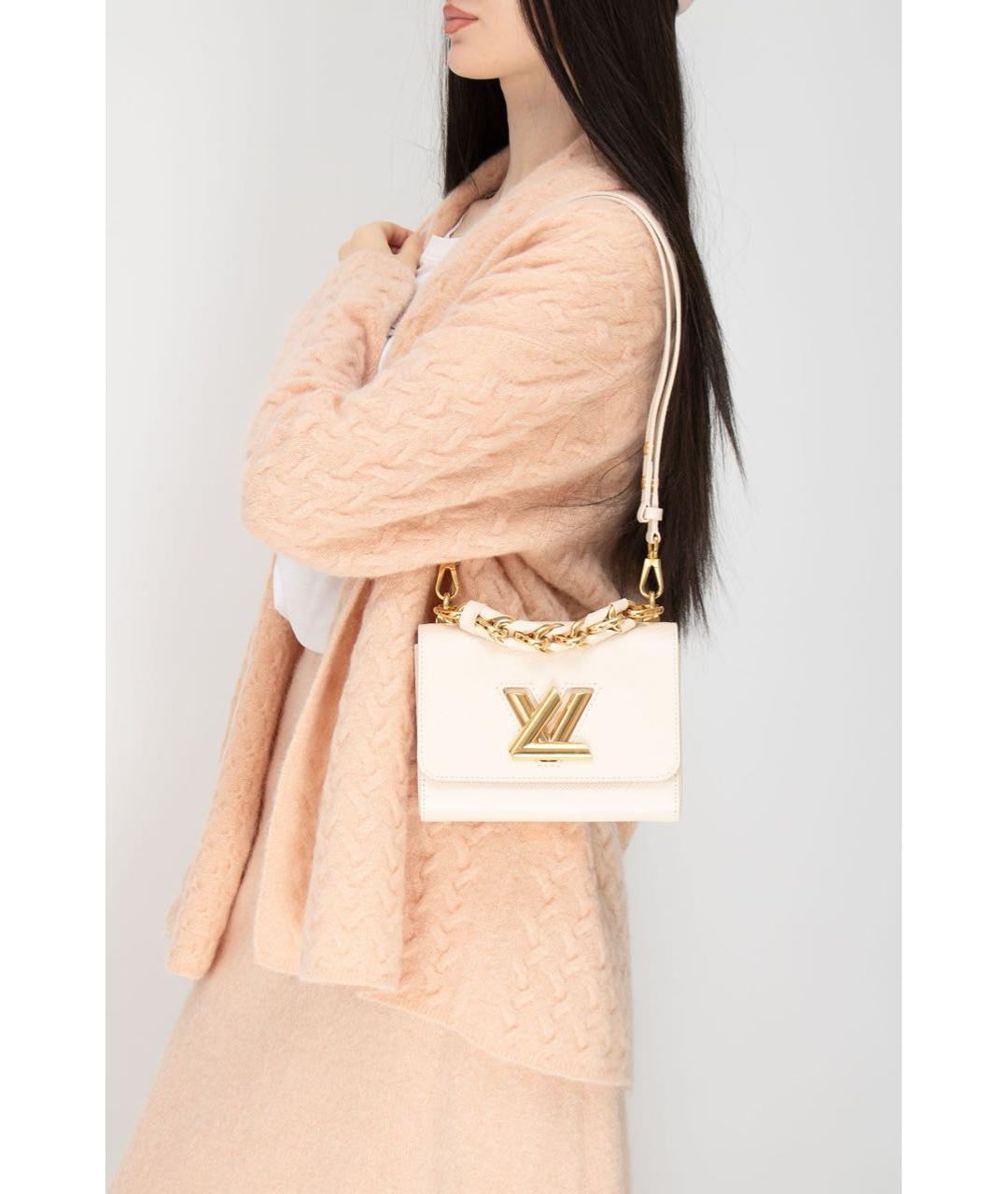 LOUIS VUITTON Бежевая кожаная сумка через плечо, фото 2