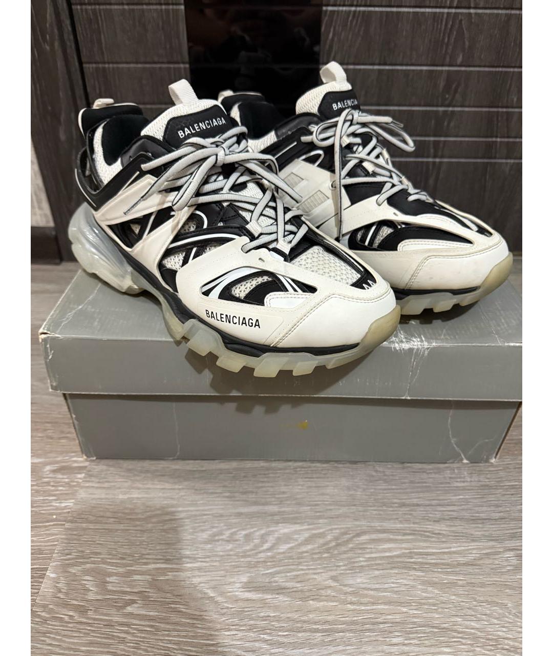 BALENCIAGA Белые кожаные низкие кроссовки / кеды, фото 2