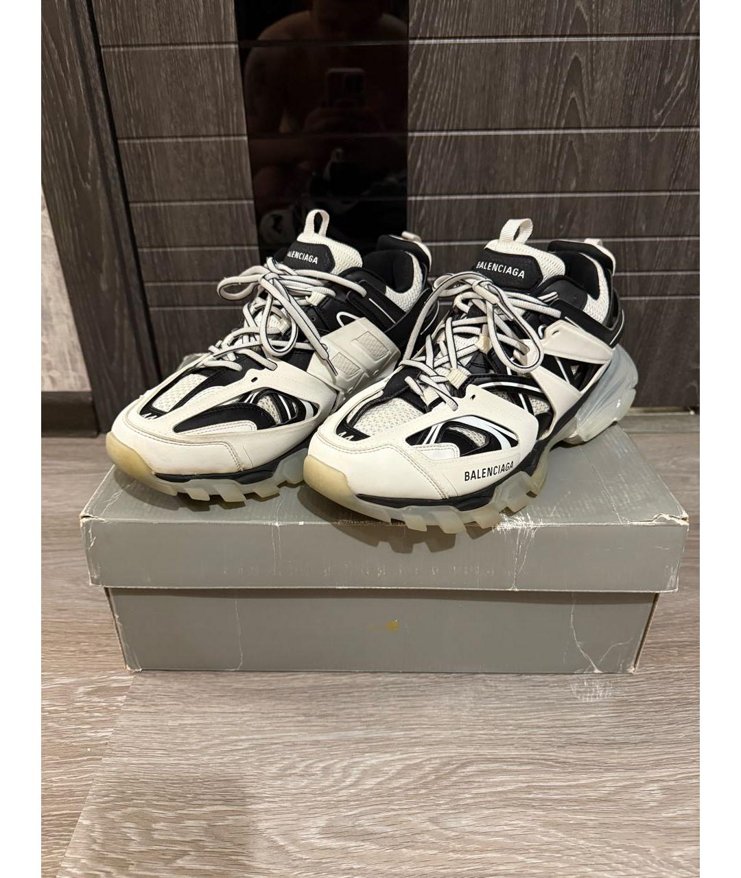 BALENCIAGA Белые кожаные низкие кроссовки / кеды, фото 3
