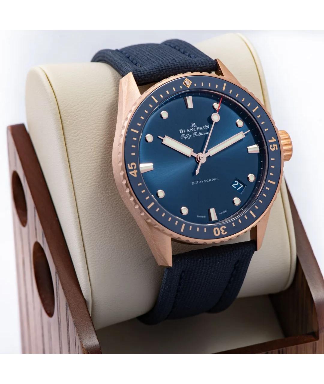 Blancpain Синие часы из розового золота, фото 2