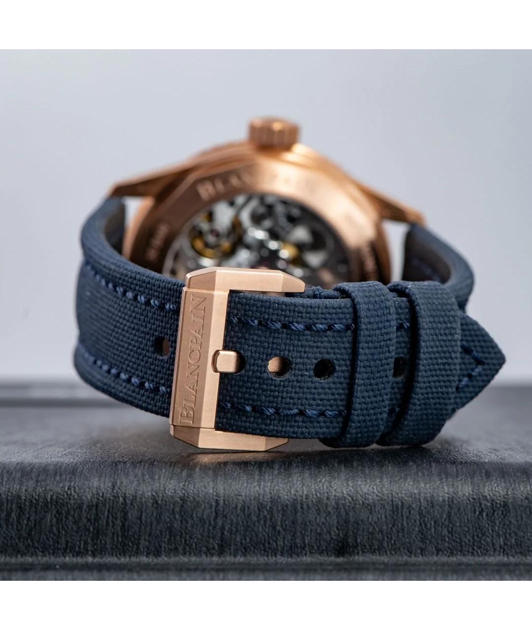 Blancpain Синие часы из розового золота, фото 4