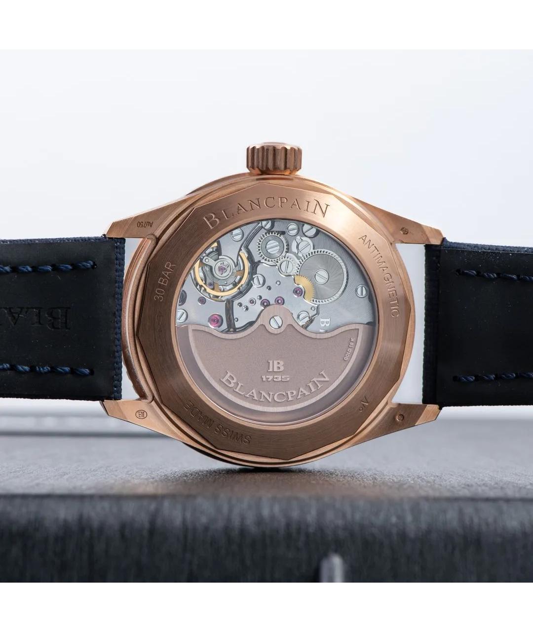 Blancpain Синие часы из розового золота, фото 3