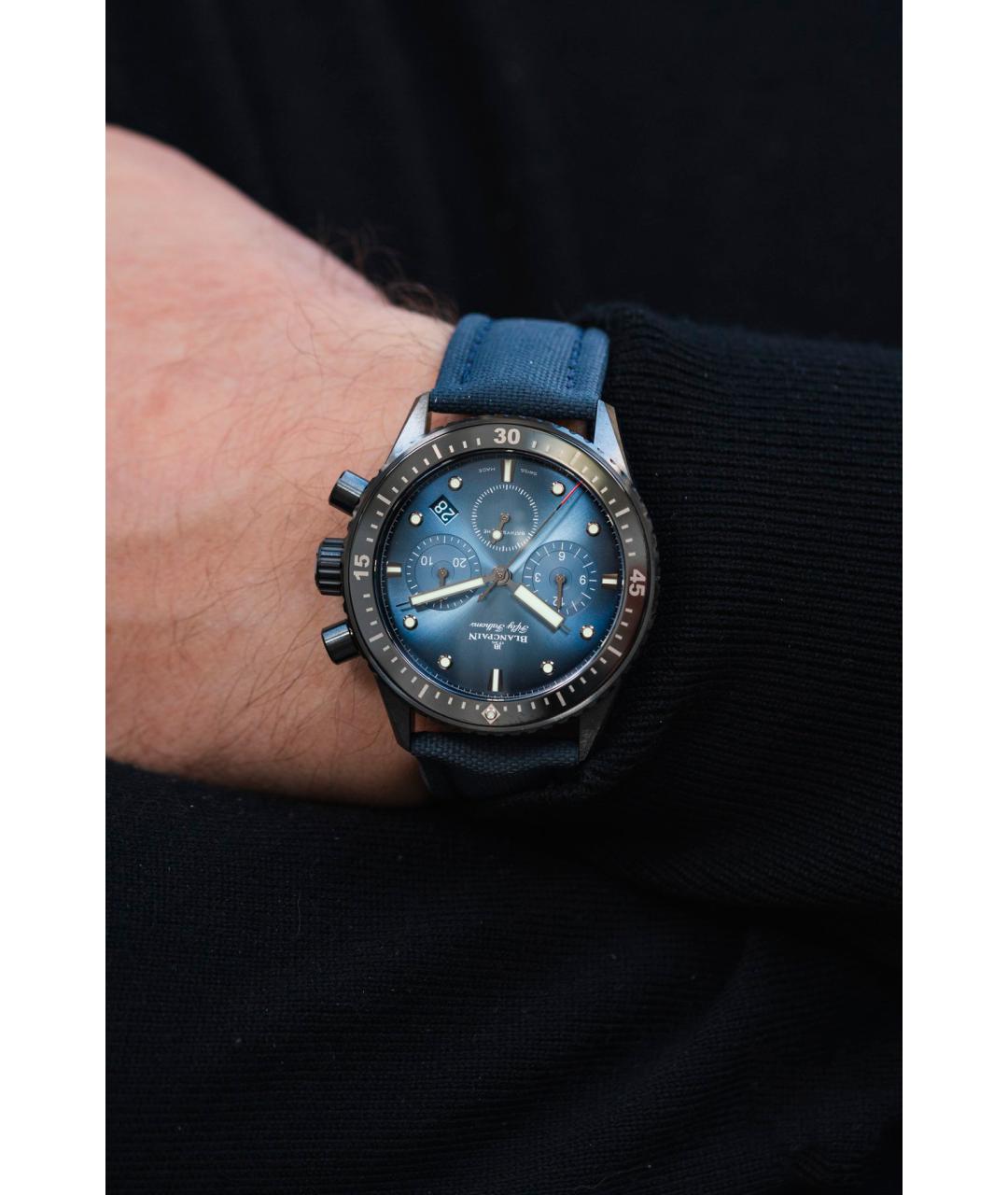 Blancpain Синие керамические часы, фото 4