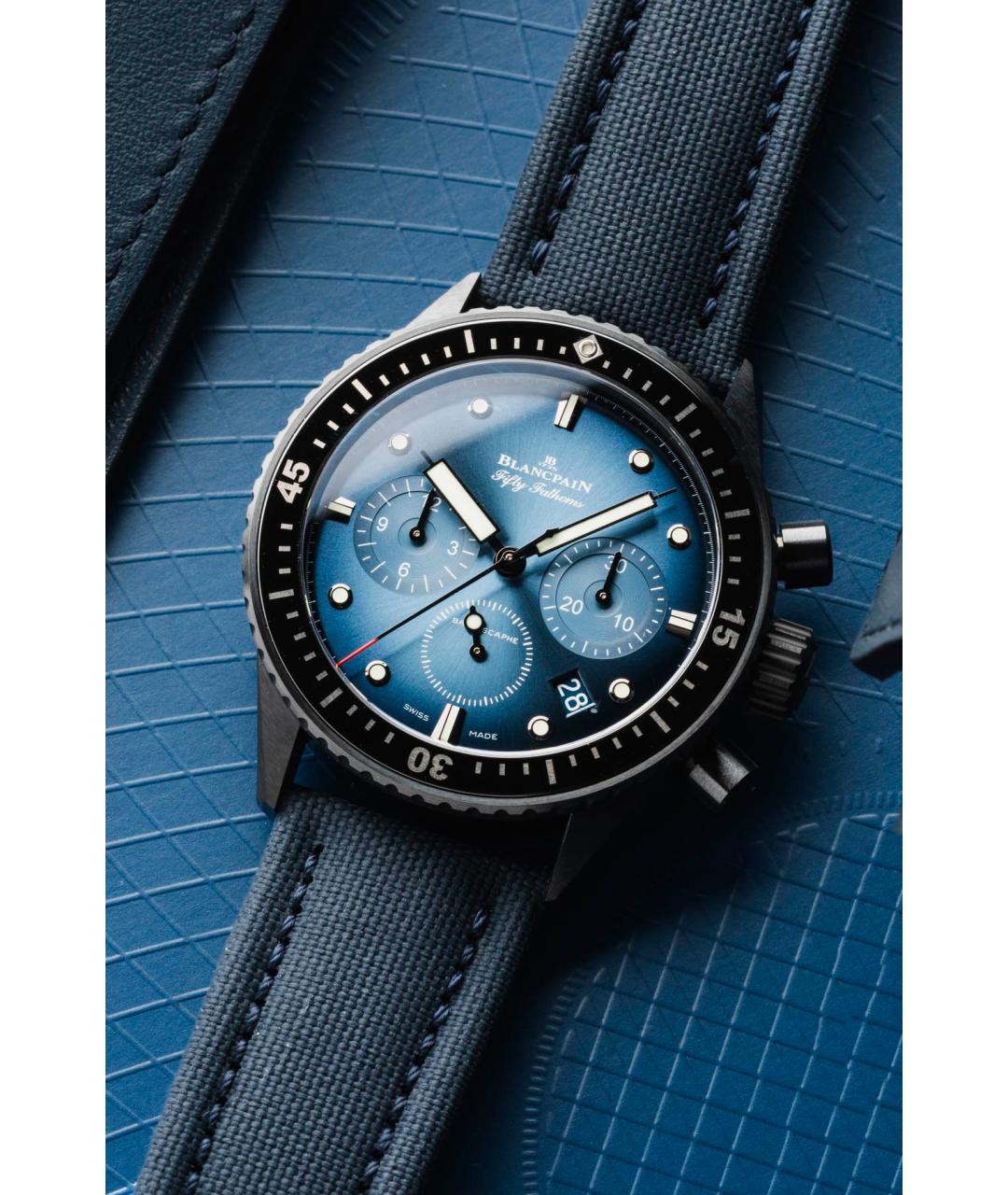 Blancpain Синие керамические часы, фото 2