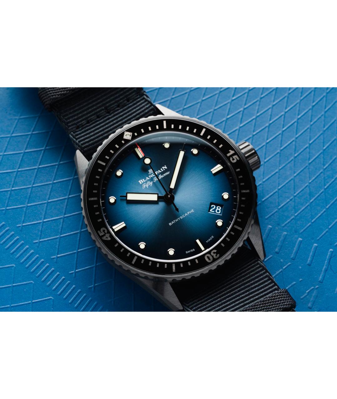 Blancpain Синие керамические часы, фото 3