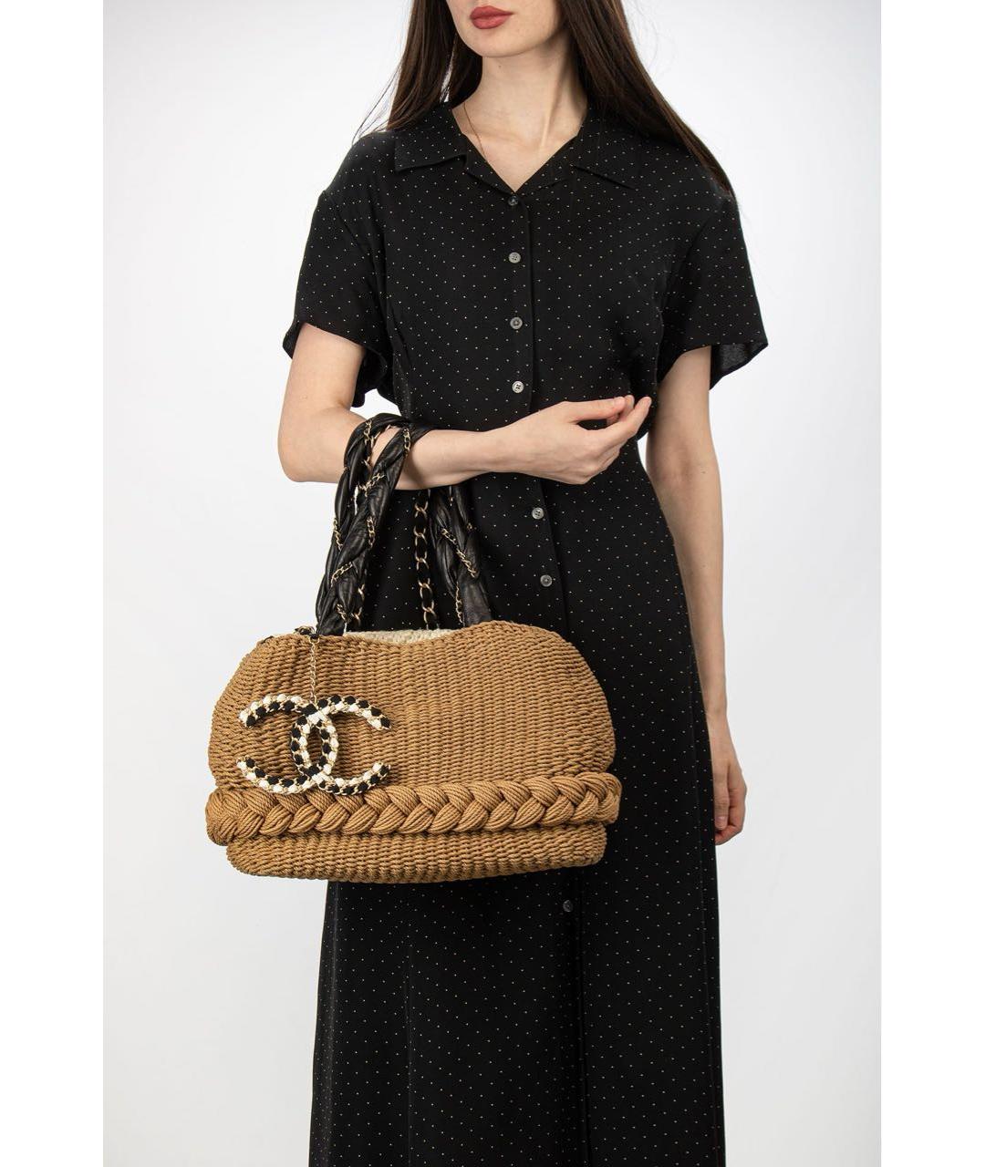CHANEL Бежевая пляжная сумка, фото 3