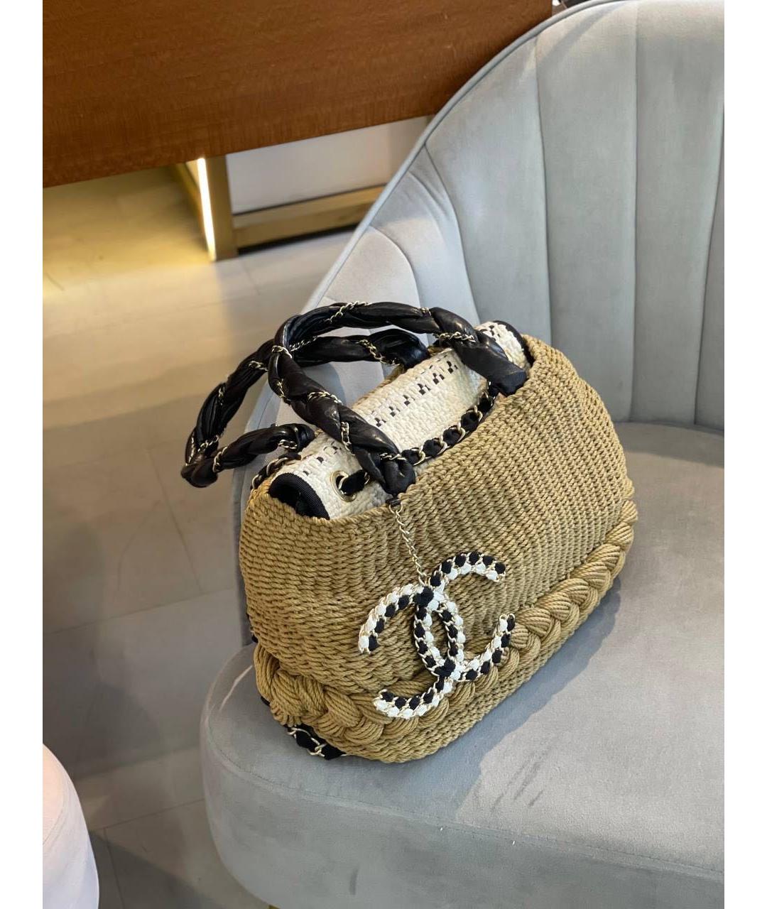 CHANEL Бежевая пляжная сумка, фото 6