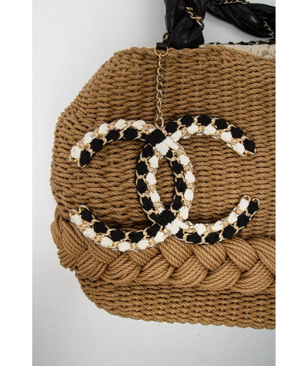 CHANEL Бежевая пляжная сумка, фото 4