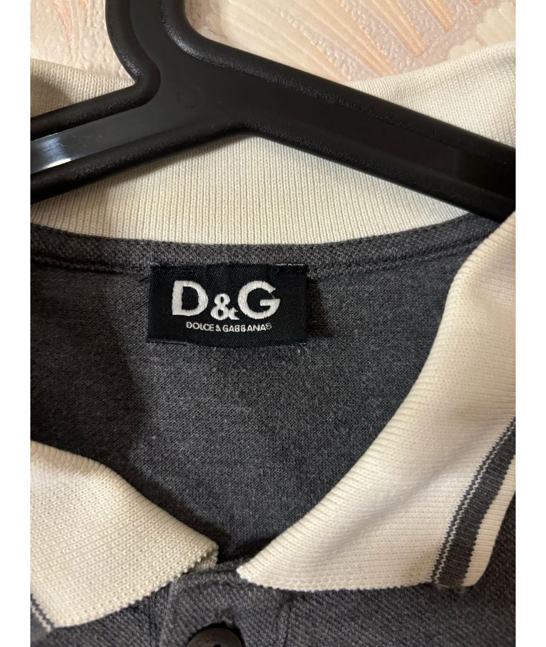 DOLCE&GABBANA Антрацитовое хлопковое поло с коротким рукавом, фото 5