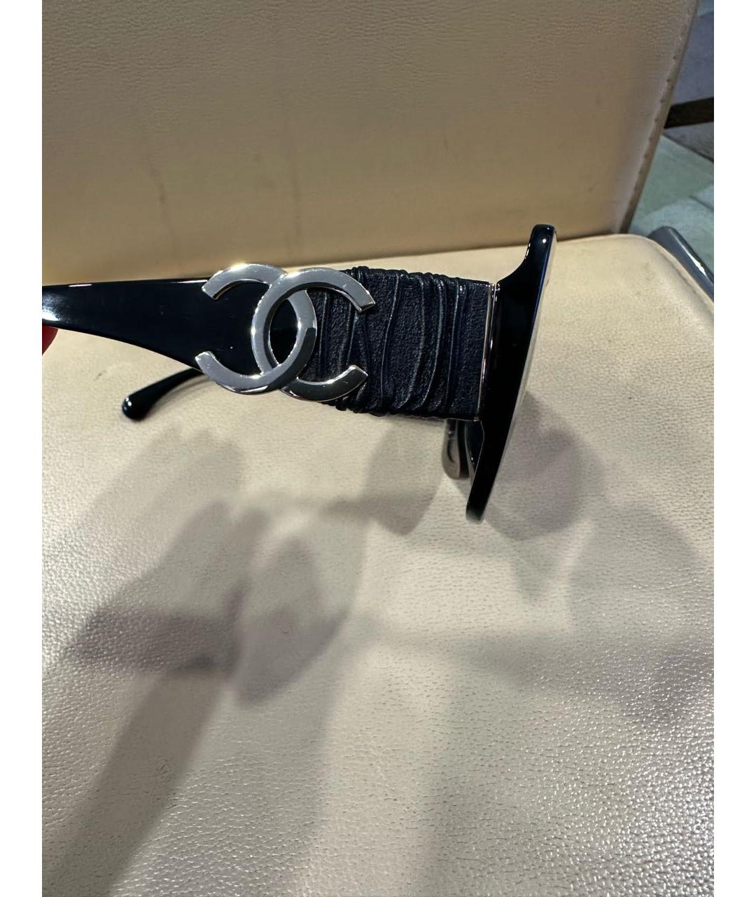 CHANEL Черные пластиковые солнцезащитные очки, фото 3