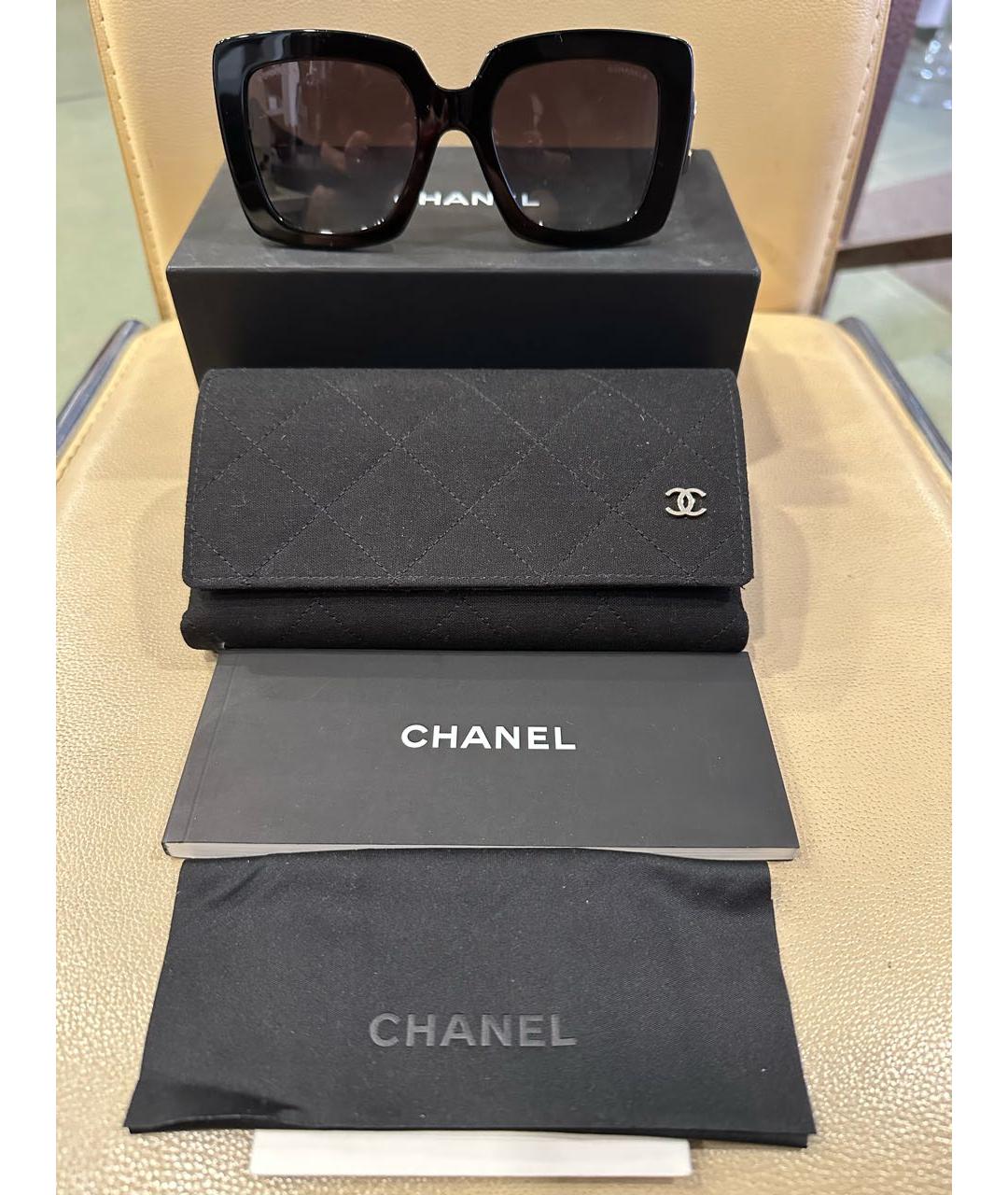 CHANEL Черные пластиковые солнцезащитные очки, фото 4