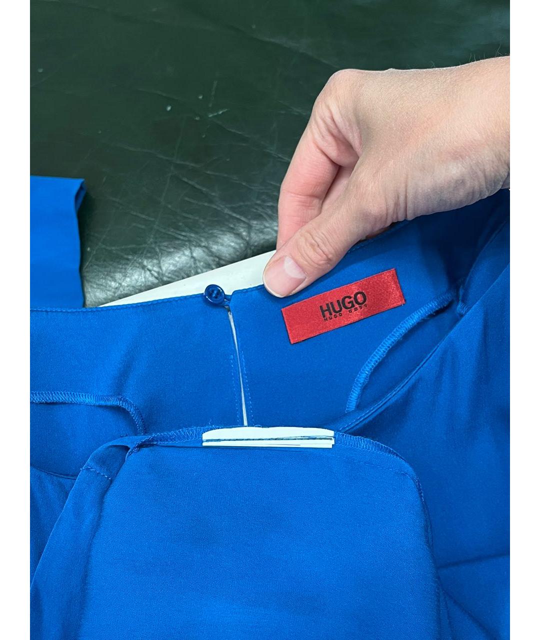 HUGO BOSS Синяя шелковая блузы, фото 4