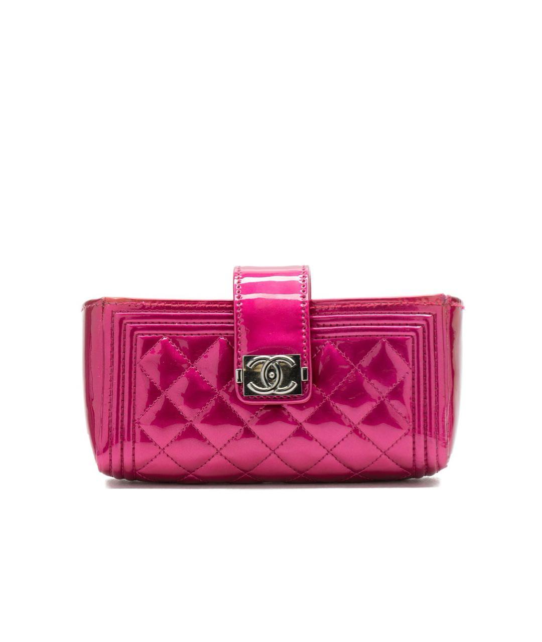 CHANEL Розовый кардхолдер из лакированной кожи, фото 5