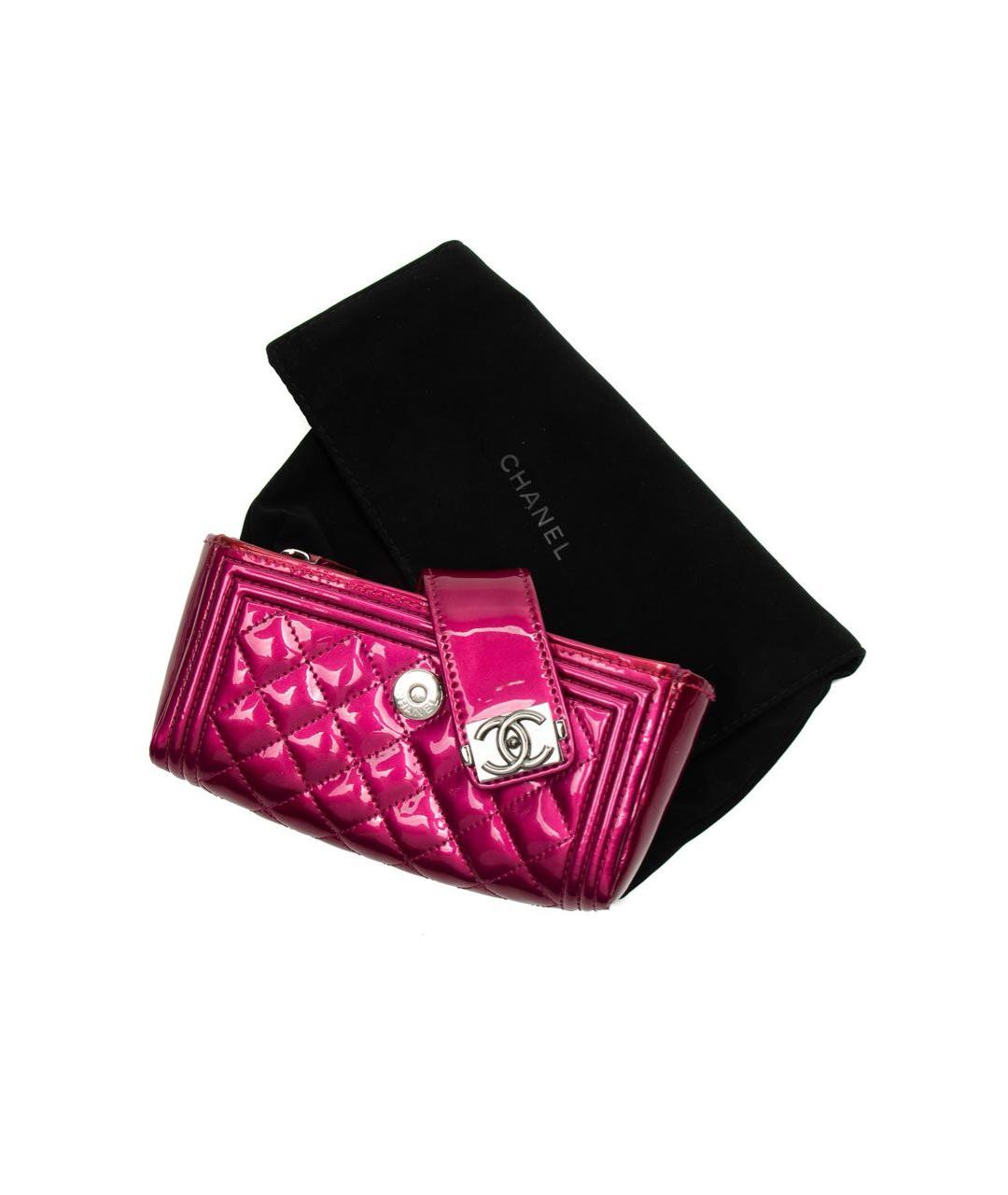 CHANEL Розовый кардхолдер из лакированной кожи, фото 4