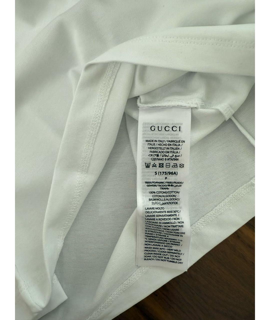 GUCCI Белая хлопковая футболка, фото 3