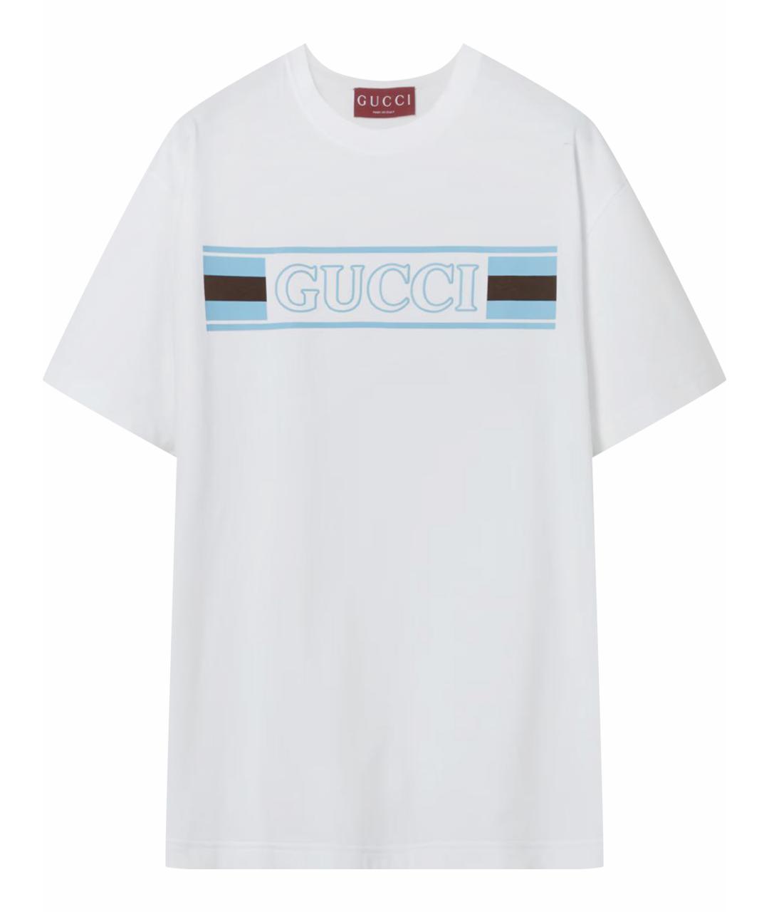 GUCCI Белая хлопковая футболка, фото 1