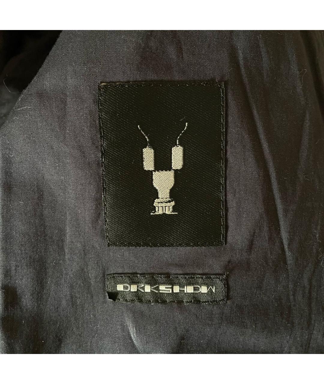 RICK OWENS DRKSHDW Темно-синяя хлопковая кэжуал рубашка, фото 6