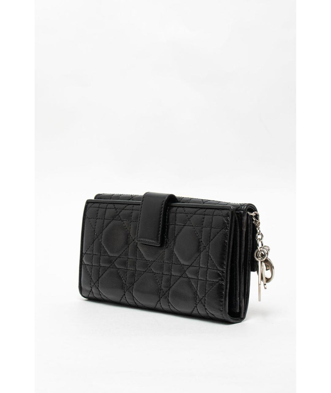 CHRISTIAN DIOR Черный кожаный кошелек, фото 2