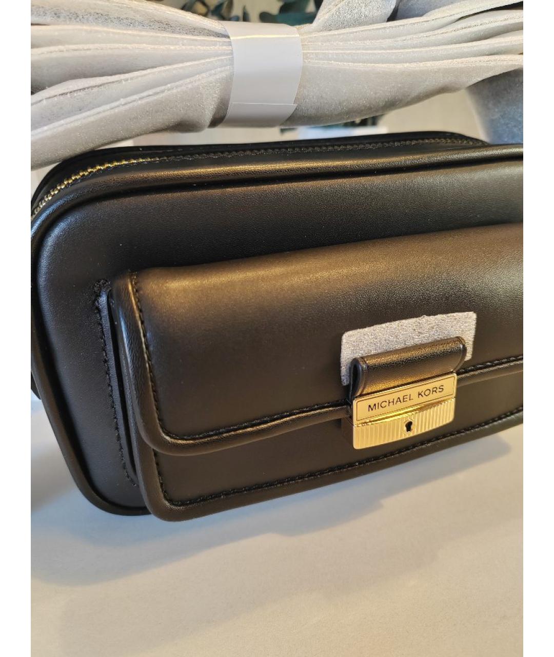 MICHAEL KORS Черная кожаная сумка через плечо, фото 5