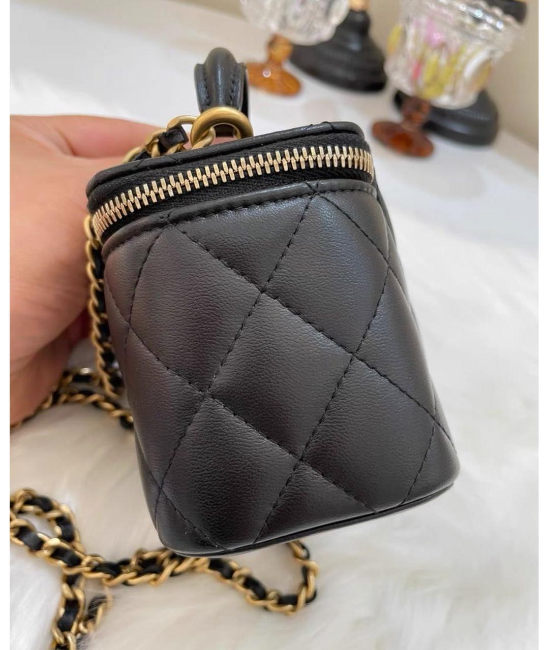 CHANEL Черная кожаная сумка с короткими ручками, фото 4