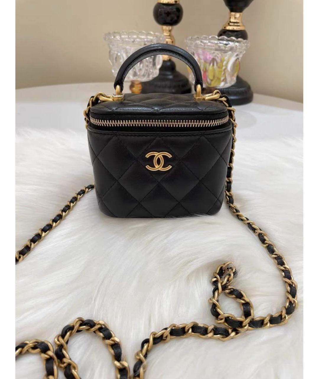 CHANEL Черная кожаная сумка с короткими ручками, фото 2