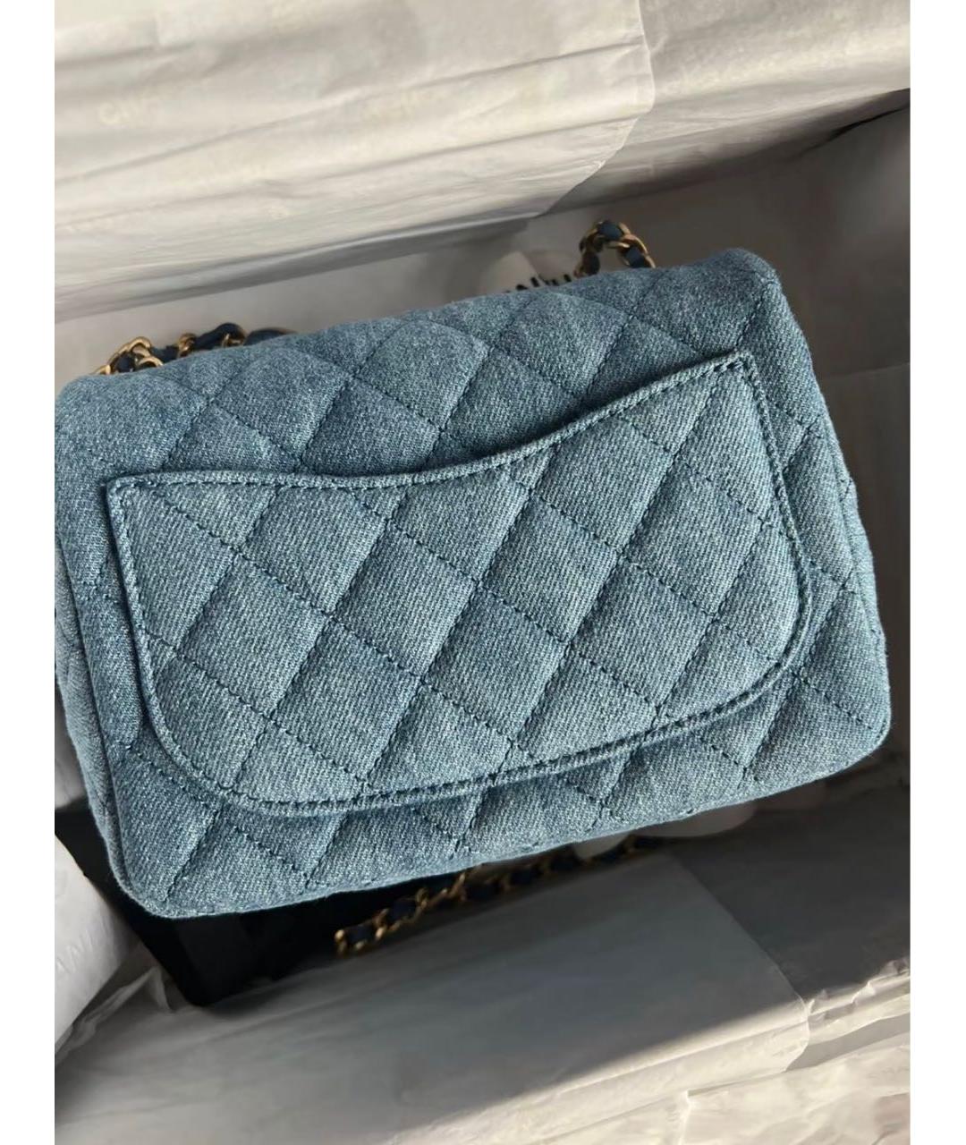 CHANEL Голубая сумка через плечо, фото 6