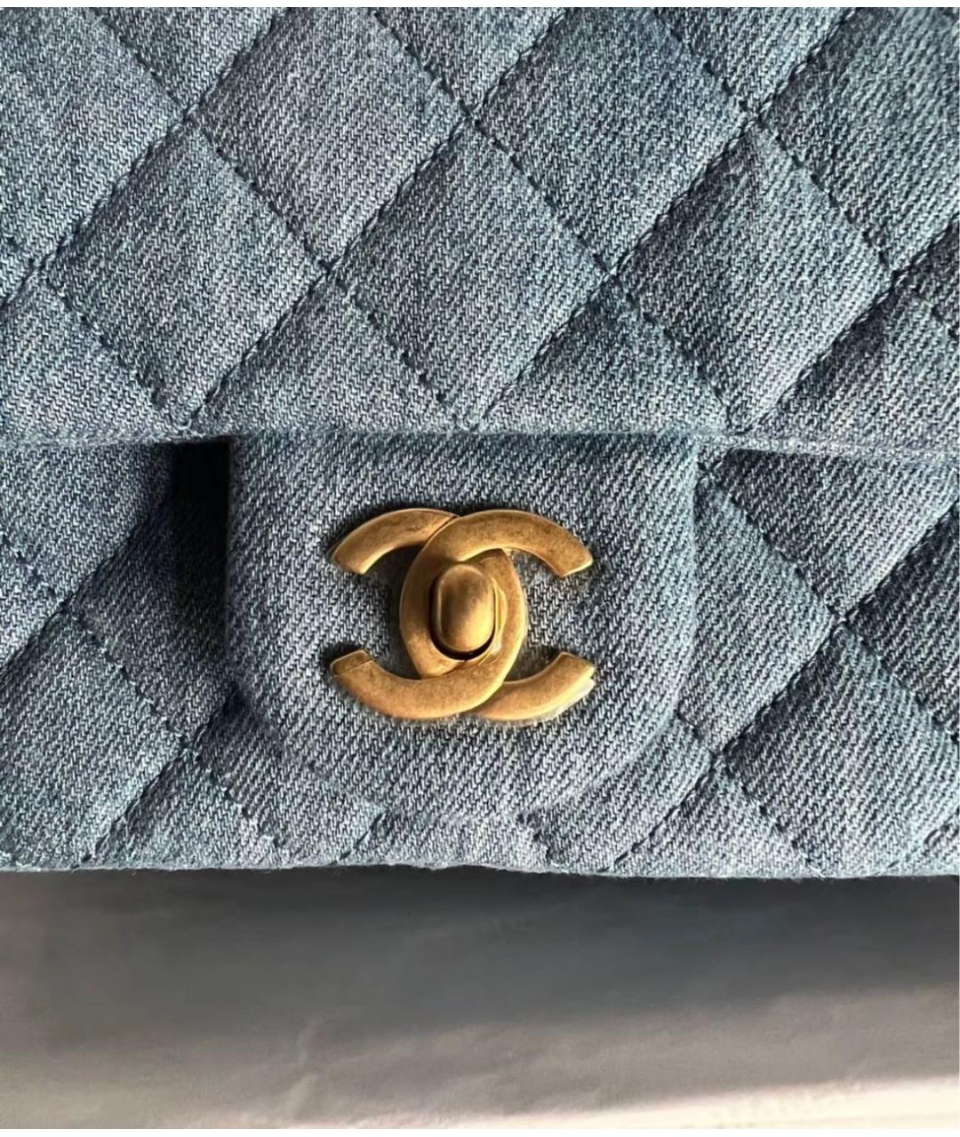 CHANEL Голубая сумка через плечо, фото 4