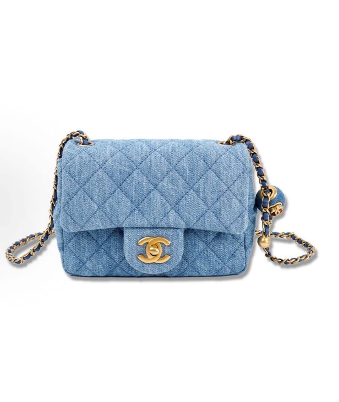 CHANEL Голубая сумка через плечо, фото 7