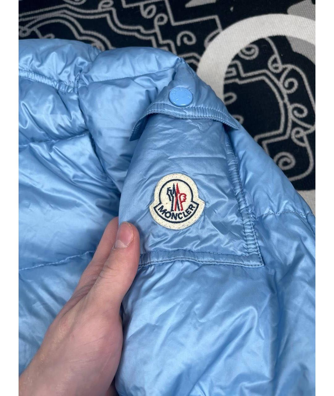 MONCLER Голубой пуховик, фото 4