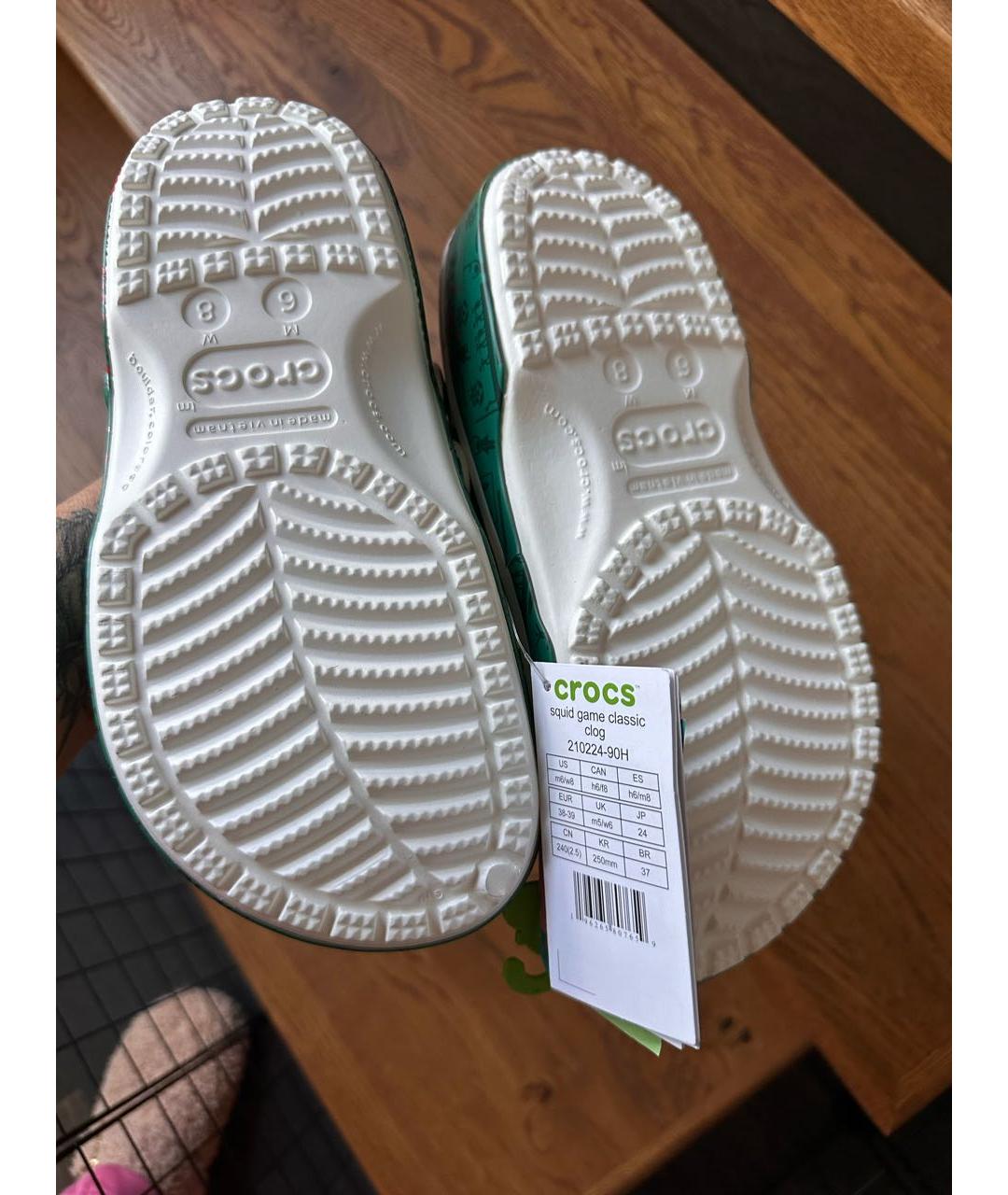 CROCS Зеленые резиновые сабо, фото 5