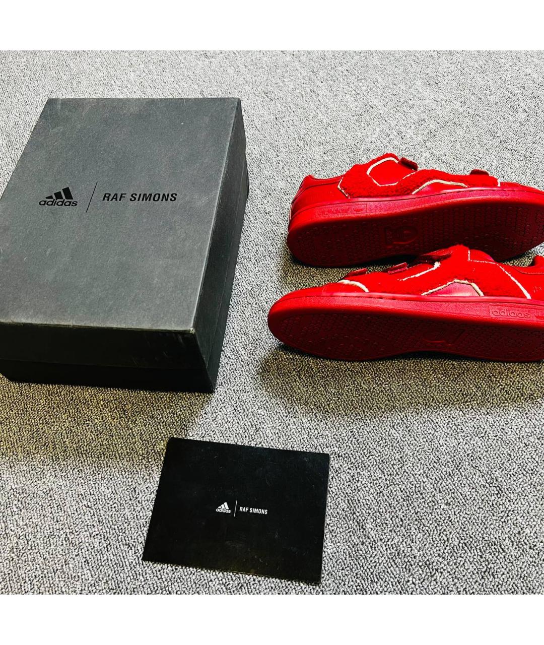 ADIDAS X RAF SIMONS Красные кожаные кеды, фото 2