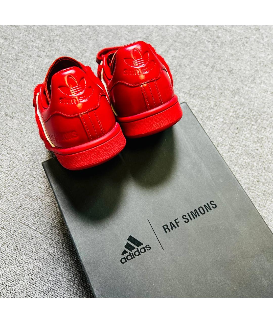 ADIDAS X RAF SIMONS Красные кожаные кеды, фото 4