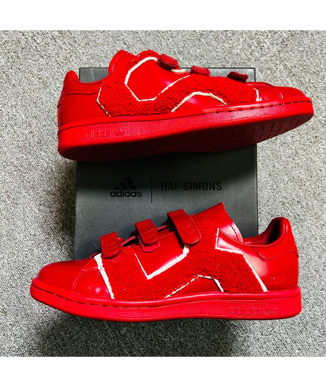 ADIDAS X RAF SIMONS Красные кожаные кеды, фото 3