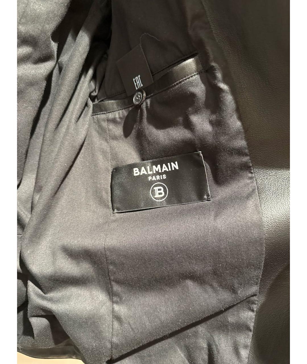 BALMAIN Черная кожаная куртка, фото 3