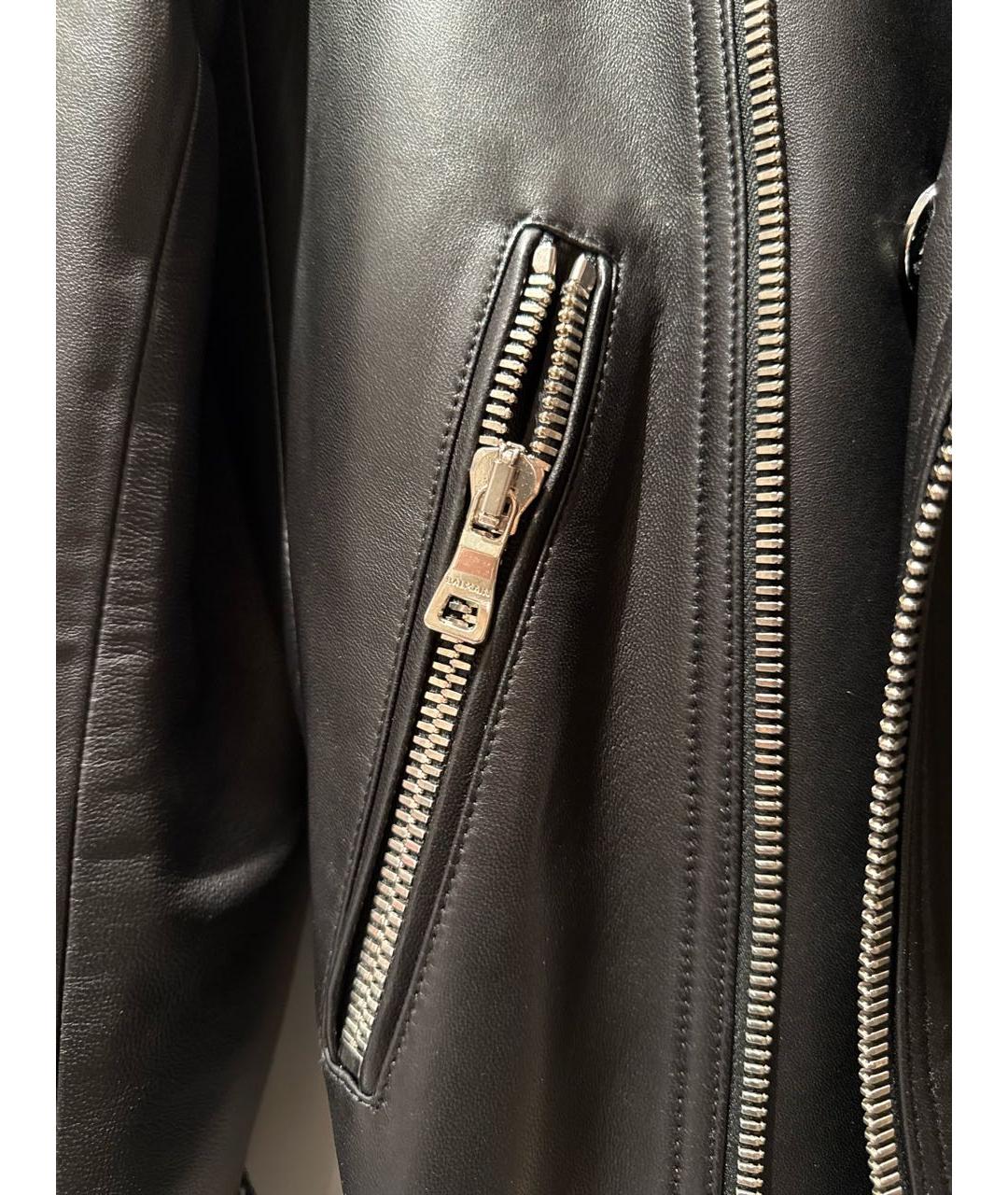 BALMAIN Черная кожаная куртка, фото 5